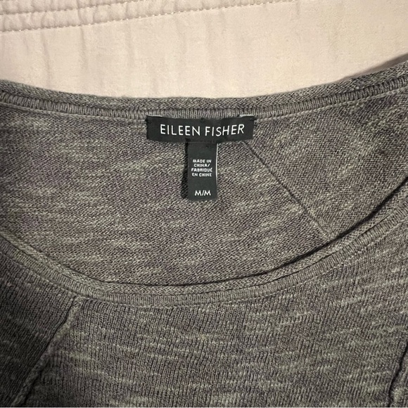 Eileen Fisher Charcoal Short Sleeve Top - Picture 2 of 5